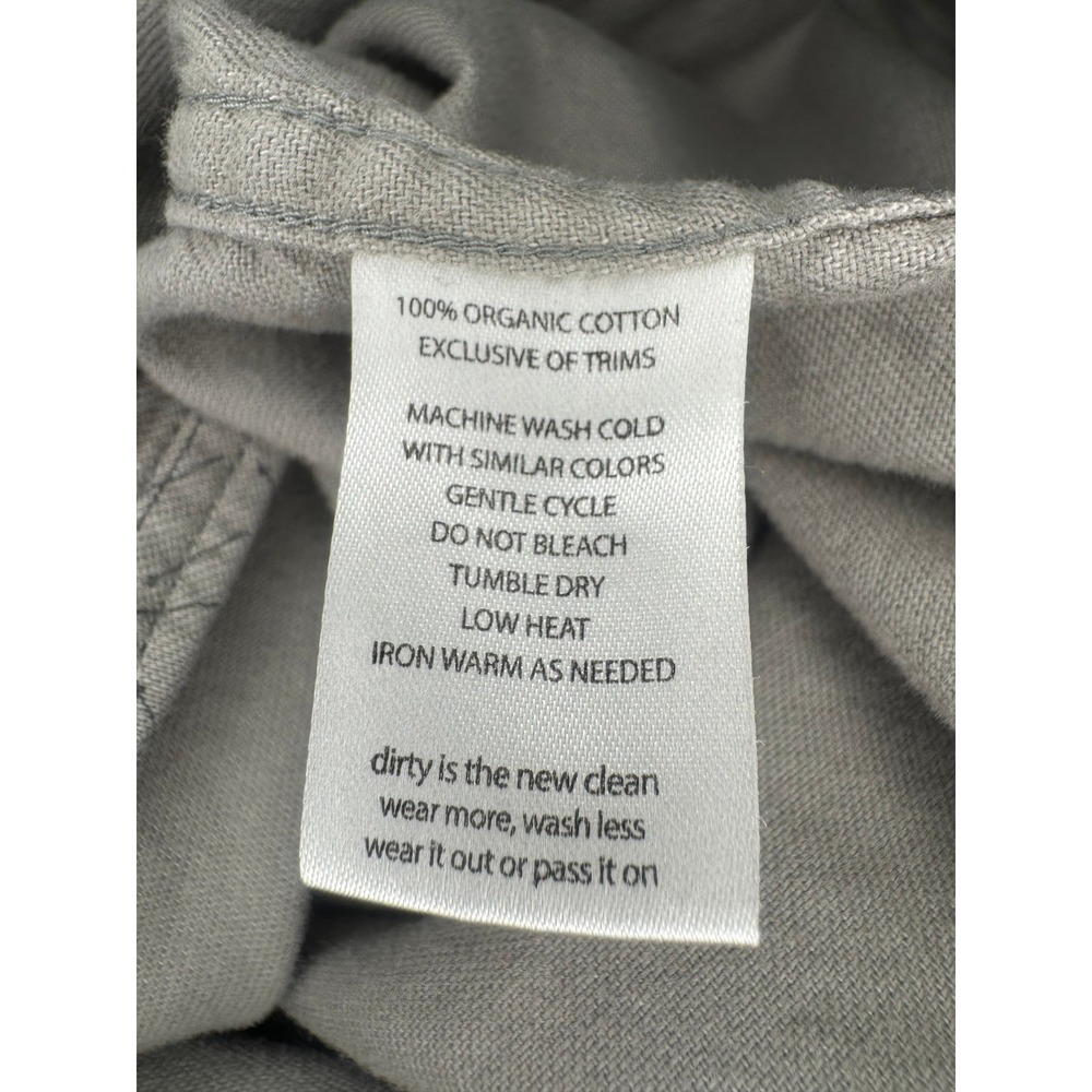 Toad&Co Organic Cotton Button Down Shirt Mens Medium Grey Printed Long Sleeve - Picture 8 of 8